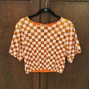 Brand new with tags sequin Tennessee Vols crop shirt